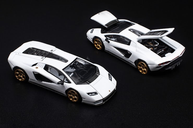 (COMING SOON) POP RACE 1/64 LAMBORGHINI COUNTACH LPI 800-4 BIANCO SIDERALE