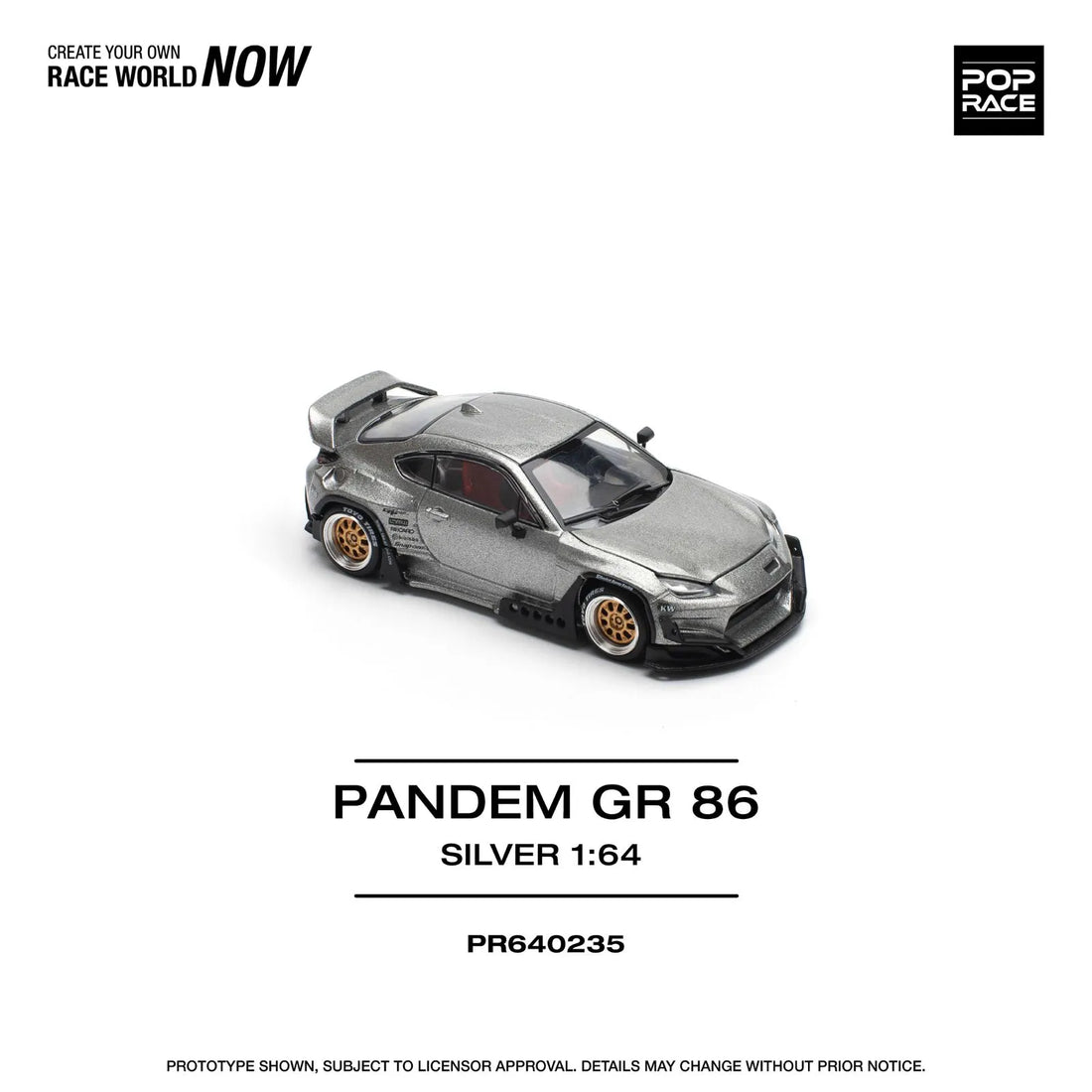 POP RACE 1/64 PANDEM GR86 – Silver