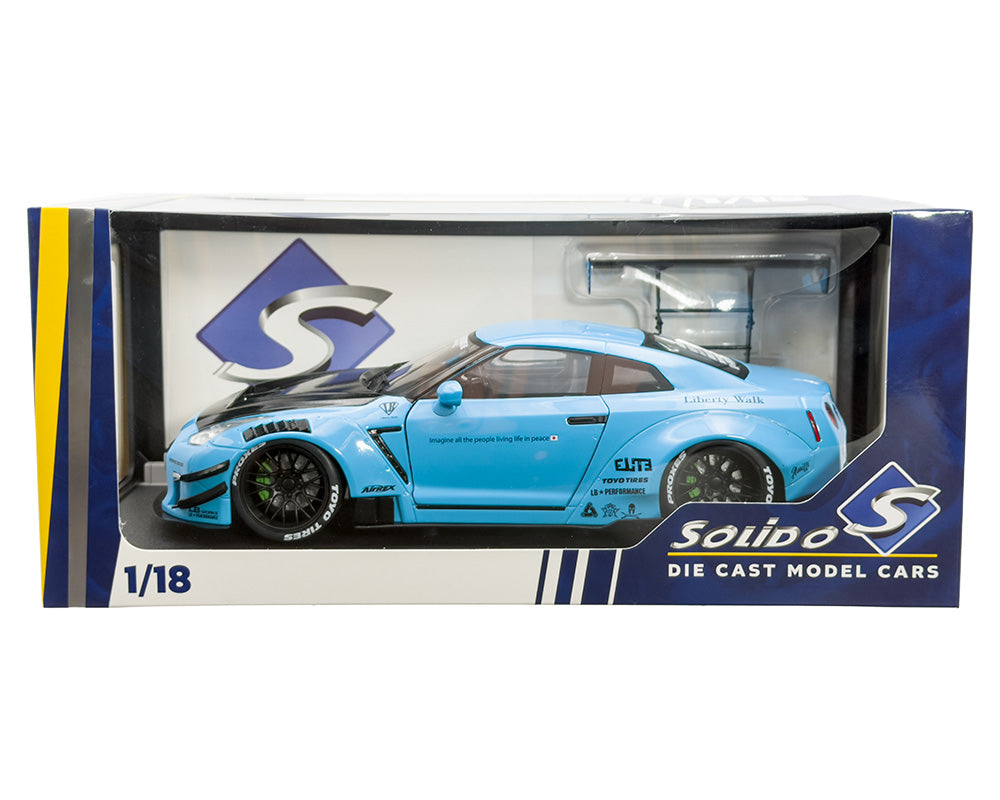 Solido 1:18 2024 Nissan Skyline GT-R R35 Liberty Walk Body Kit Type 2.0 – Blue