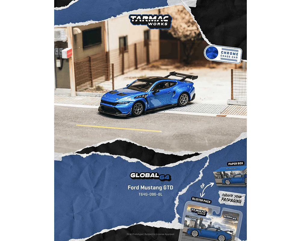 (COMING SOON) Tarmac Works 1:64 Ford Mustang GTD – Blue – Global64