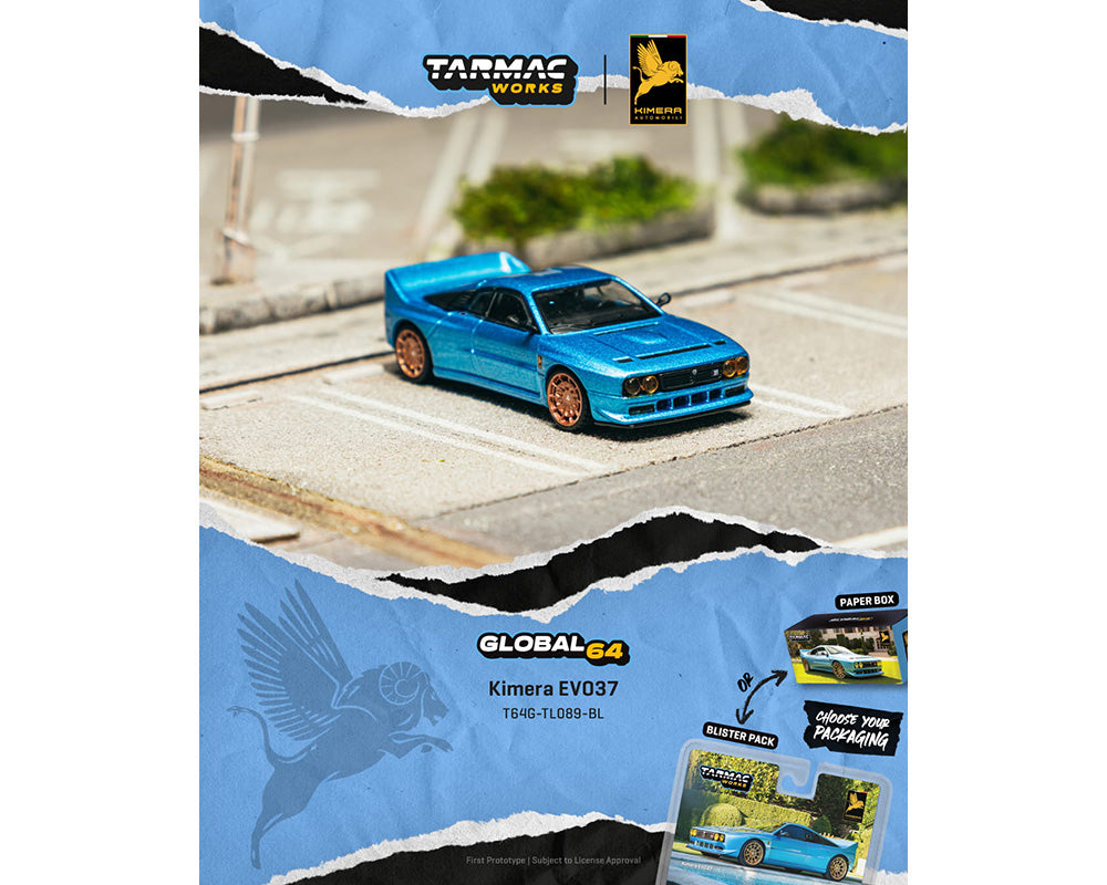 (COMING SOON) Tarmac Works 1:64 Kimera EVO37 – Blue – Global64