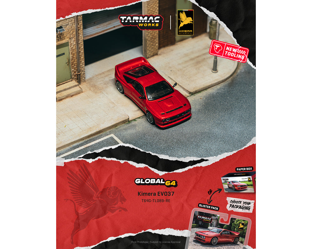 (COMING SOON) Tarmac Works 1:64 Kimera EVO37 – Red – Global64