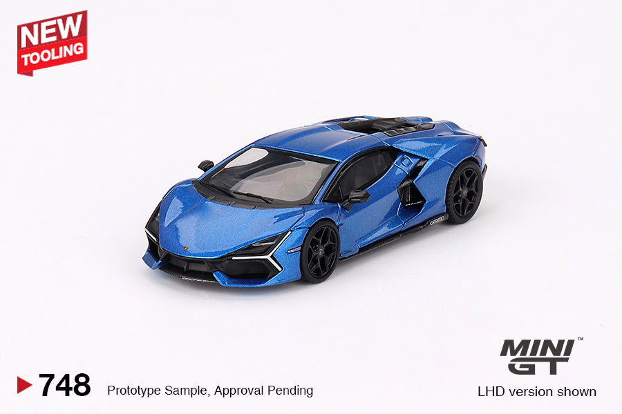 (COMING SOON) MINI GT 1/64 Lamborghini Revuelto – Blu Eleos – MiJo Exclusives