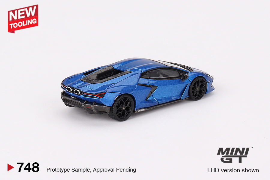 (COMING SOON) MINI GT 1/64 Lamborghini Revuelto – Blu Eleos – MiJo Exclusives