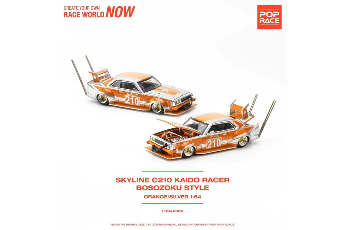 POP RACE 1/64 Skyline C210 Kaido Racer Bosozoku Style
