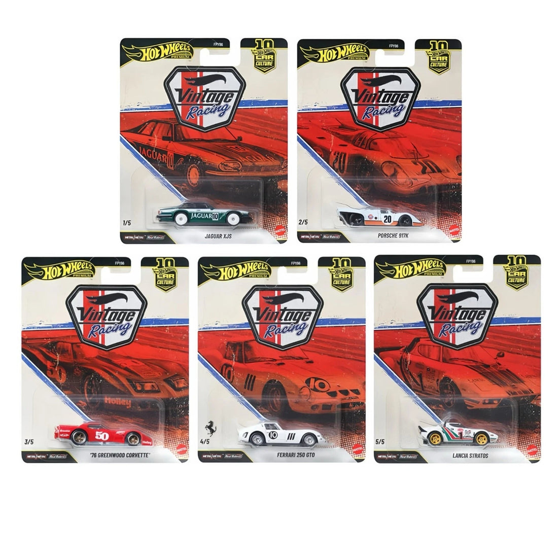 Hot Wheels 1:64 Car Culture 10th Anniversary 2026 T Case – Vintage Racing (+HOBBY PROTECT CASE)
