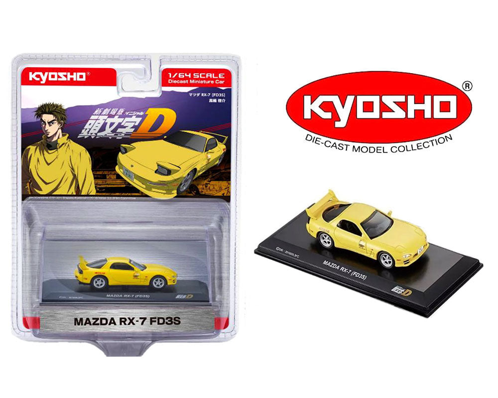 (PRE ORDER) Kyosho 1:64 Initial D Mazda RX-7 FD3S – Yellow – Limited Edition