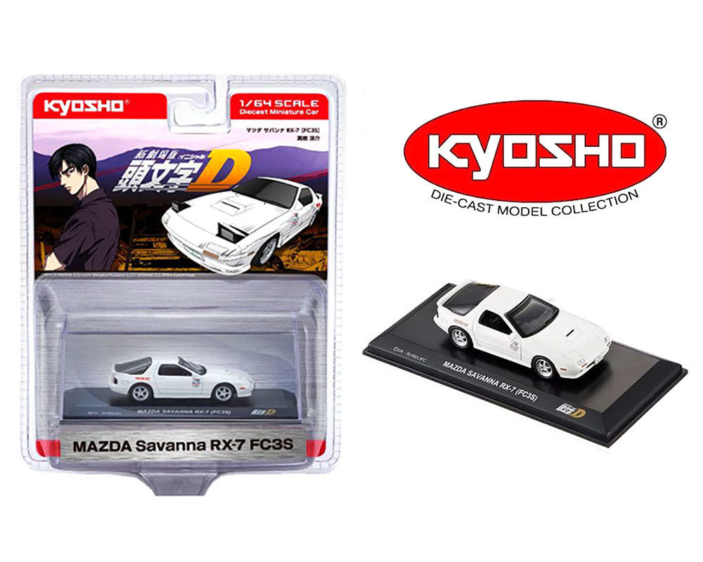 (PRE ORDER) Kyosho 1:64 Initial D Mazda Savanna RX-7 FC3S – White – Limited Edition