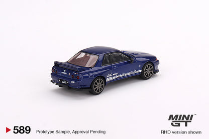 MINI GT 1/64 Nissan Skyline GT-R Top Secret VR32 Metallic Blue