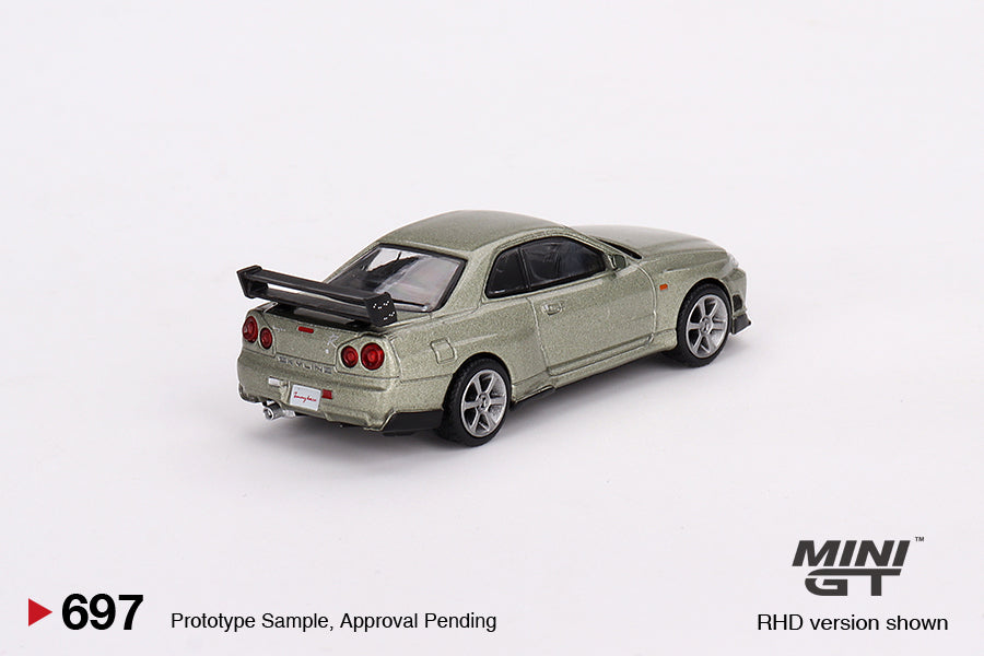 (PRE ORDER) MINI GT 1/64 Nissan Skyline GT-R (R34)Tommykaira R-z Millenium – Jade- MiJo Exclusives