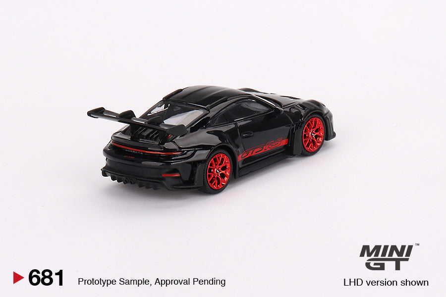 MINI GT 1/64 Porsche 911 (992) GT3 RS Black with Pyro Red