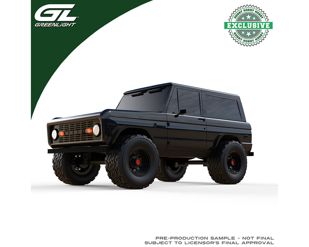 (COMING SOON) GREENLIGHT 1:64 1977 Ford Bronco Lifted – Blackout – Hobby Exclusive