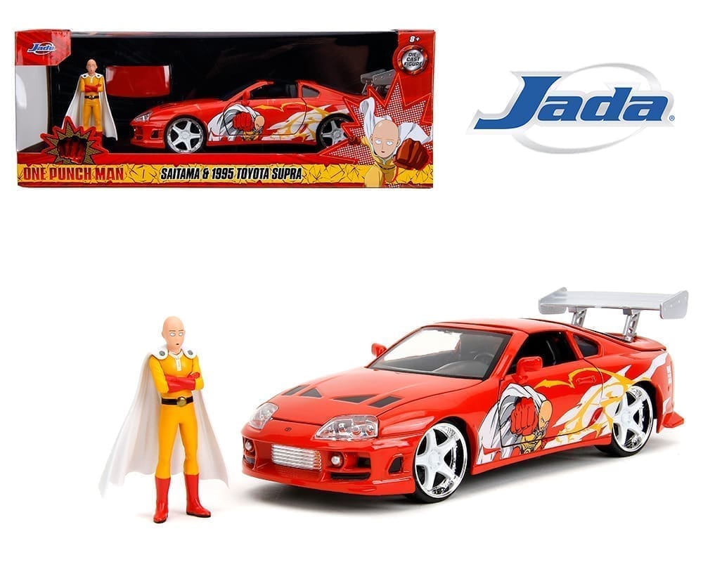 JADA  1/24  HR ONE PUNCH MAN TOYOTA 1995 SUPRA WITH SAITAMA FIGURE