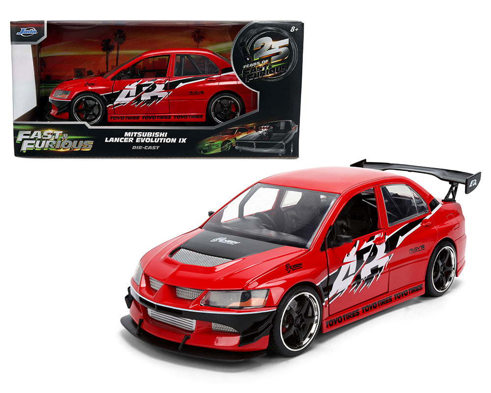Jada 1:24 Sean’s Mitsubishi Lancer Evolution IX – Red – Fast &amp; Furious 25 Year Anniversary