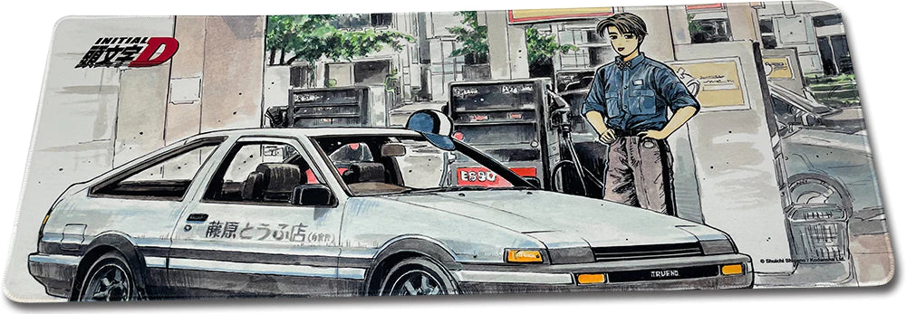 INITIAL D MANGA TAKUMI WORKING IN GAS STATION MOUSE PAD