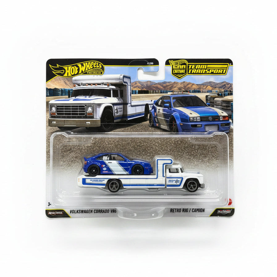 HOTWHEELS 1:64 TEAM TRANSPORT VOLKSWAGEN CORRADO VR6 RETRO / CAMION