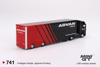 MINI GT 1/64 Mercedes-Benz Actros w/ Racing Transporter “ADVAN”