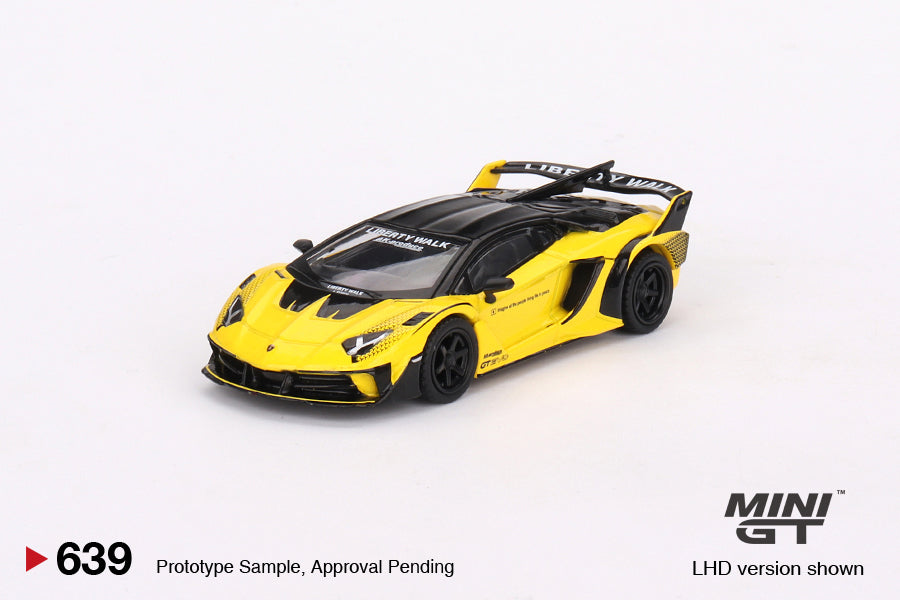 MINI GT 1/64 Lamborghini LB-Silhouette WORKS Aventador GT EVO Yellow