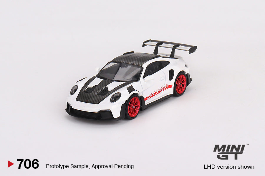 (PRE ORDER) MINI GT 1/64 Porsche 911 (992) GT3 RS WEISSACH PACKAGE - WHITE WITH PYRO RED - MIJO EXCLUSIVES