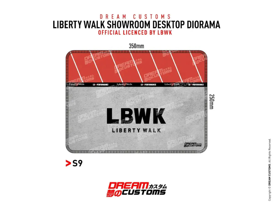 DREAM CUSTOMS 1/64 Liberty Walk Showroom Desktop Diorama