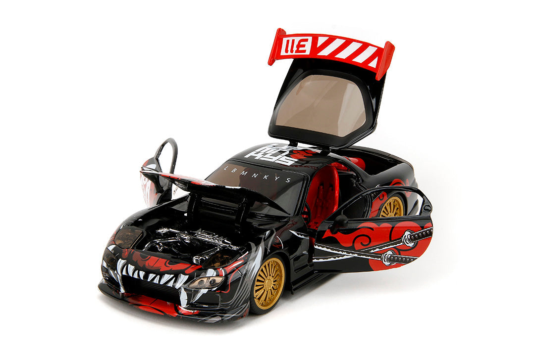 Jada 1:24 1993 Mazda RX-7 With Saru Figure LAB MONKEYS