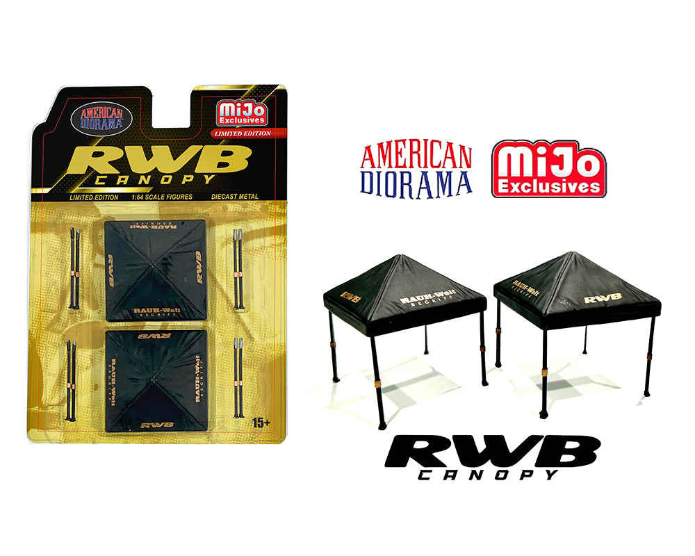 (PRE ORDER) American Diorama 1:64 Canopy RWB – Black – Mijo Exclusives