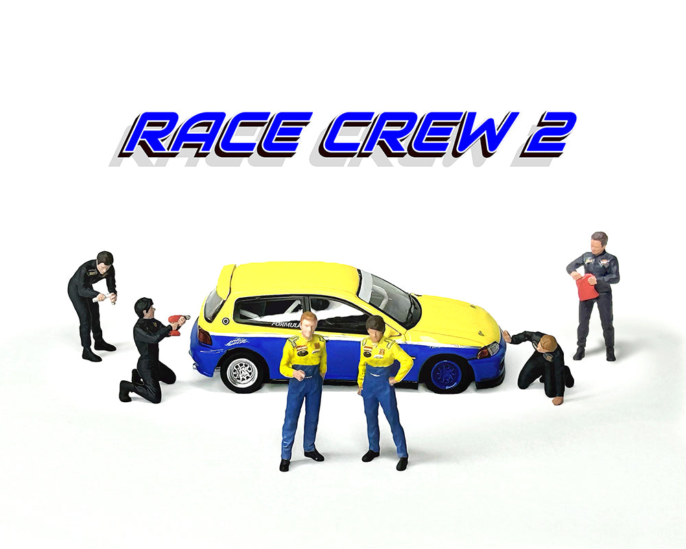 (COMING SOON) American Diorama 1:64 Figures Set Race Crew II – MiJo Exclusives – Limited Edition