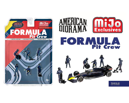(COMING SOON) American Diorama 1:64 Figures Formula Pit Crew – Team Blue – MiJo Exclusives