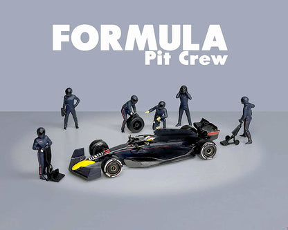 (COMING SOON) American Diorama 1:64 Figures Formula Pit Crew – Team Blue – MiJo Exclusives