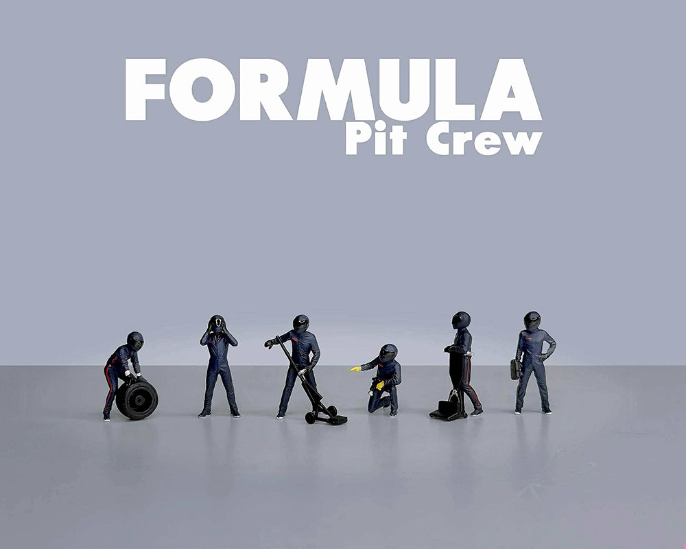 (COMING SOON) American Diorama 1:64 Figures Formula Pit Crew – Team Blue – MiJo Exclusives