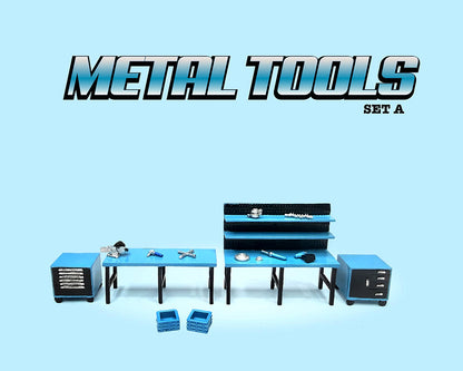 (COMING SOON) American Diorama 1:64 Metal Tools Set A Blue – Mijo Exclusives