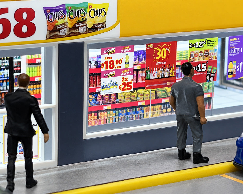 (COMING SOON) AMERICAN DIORAMA 1:64 OXXO Convenient Store Illuminated LED Light (11.2″L x 11.8″W x 3.2″H)
