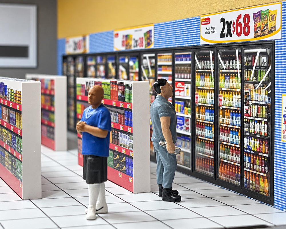 (COMING SOON) AMERICAN DIORAMA 1:64 OXXO Convenient Store Illuminated LED Light (11.2″L x 11.8″W x 3.2″H)