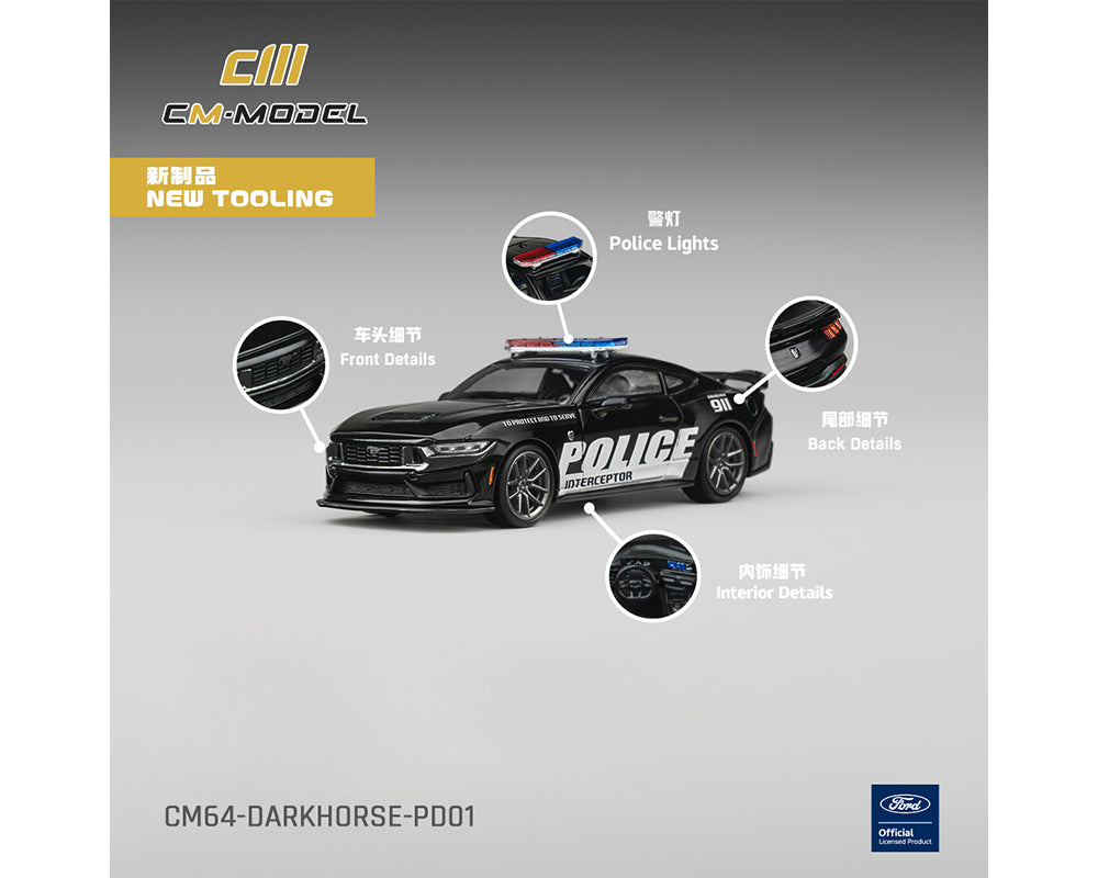 (COMING SOON) CM MODEL 1/64 Ford Mustang Dark Horse Police – Limited Edition