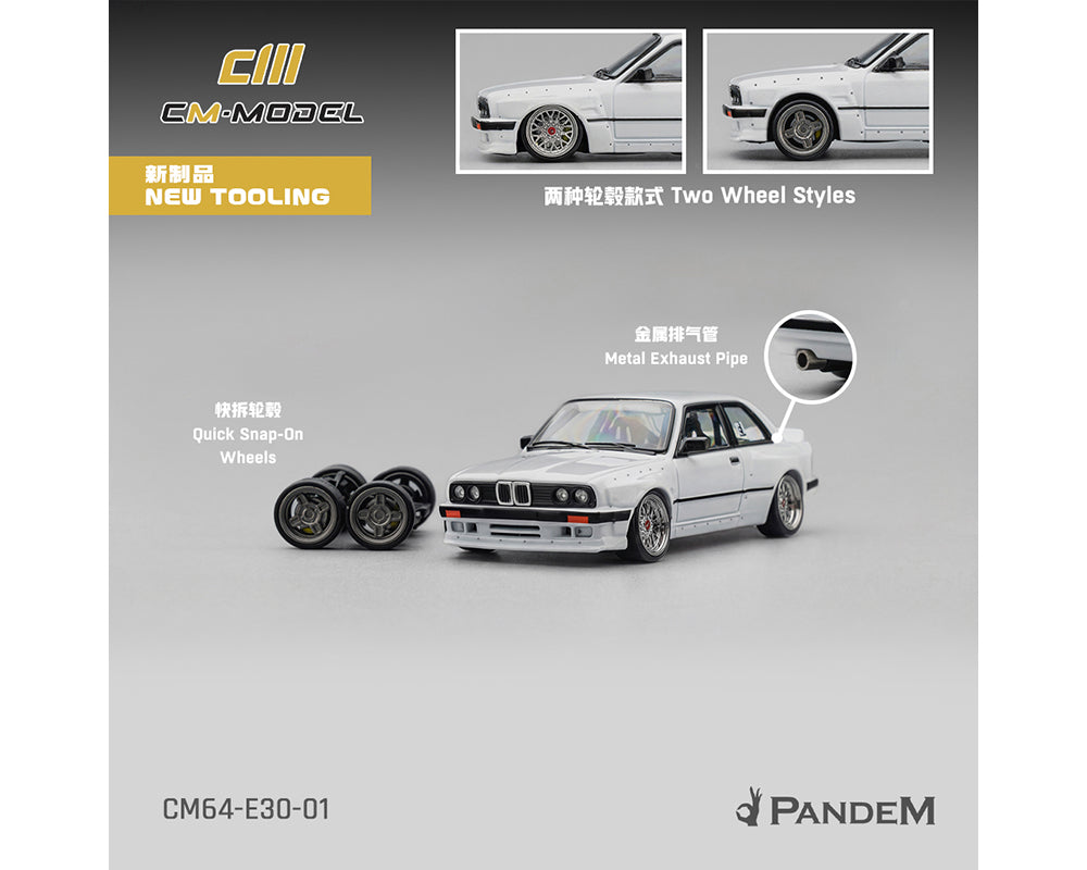 (COMING SOON) CM MODEL 1/64 Pandem BMW M3 E30 – Pearl White