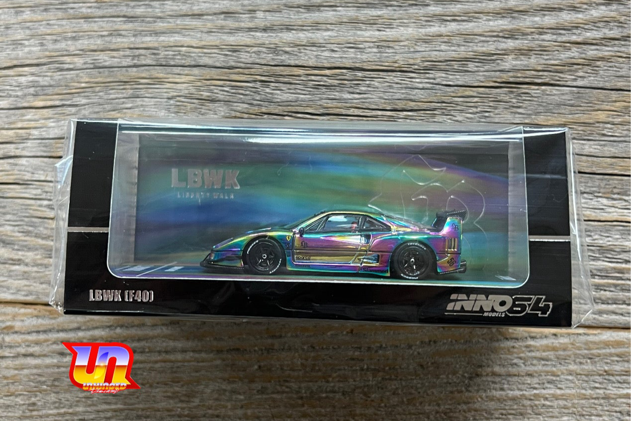 INNO64 1/64 LBWK F40 Chrome Silver Hobby Expo China 2024 Special Editi ...