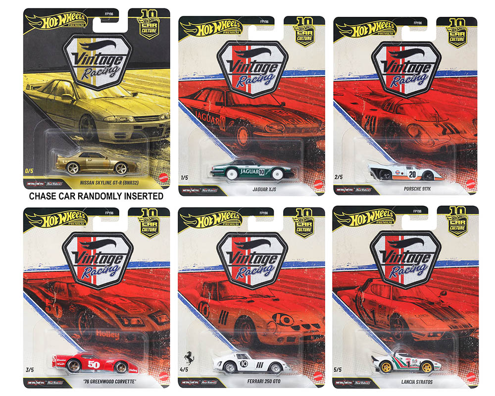 (COMING SOON) Hot Wheels 1:64 Car Culture 10th Anniversary 2026 T Case – Vintage Racing Assortment