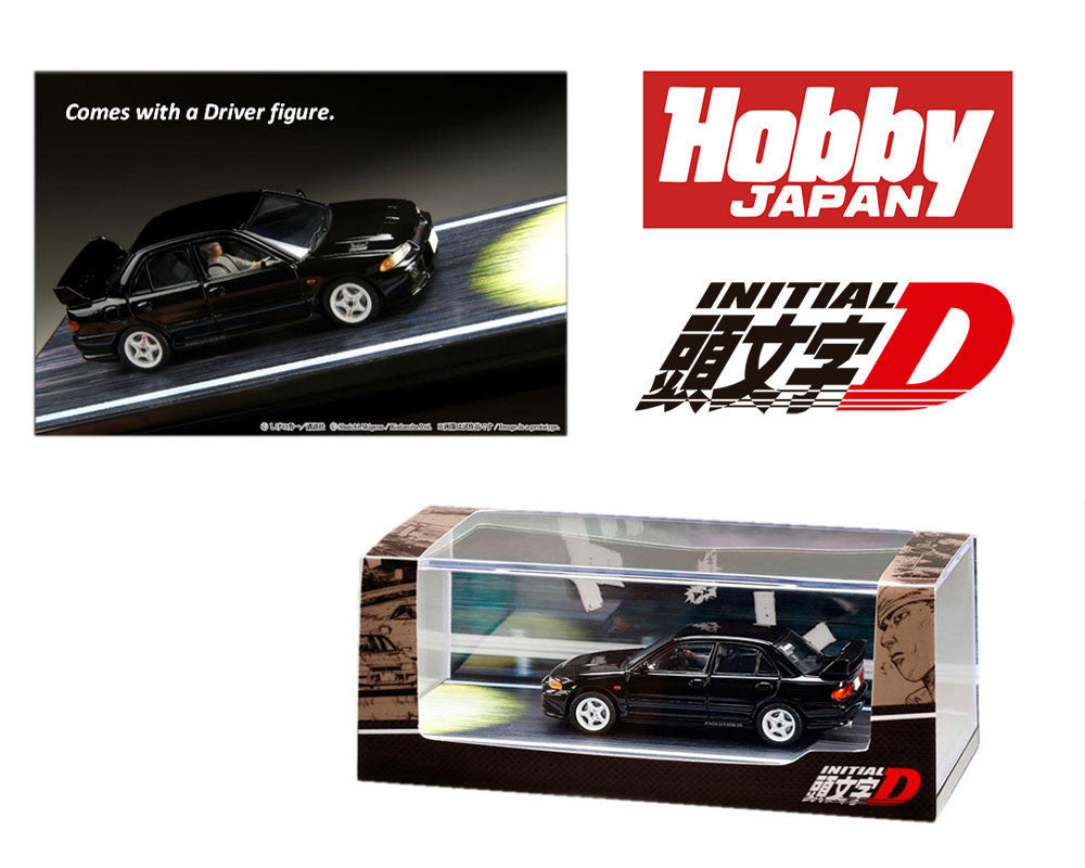HOBBY JAPAN 1/64 Mitsubishi Lancer RS Evolution Ⅲ / INITIAL D vs Ryosuke Takahashi with Kyoichi Sudo Figure inside the car