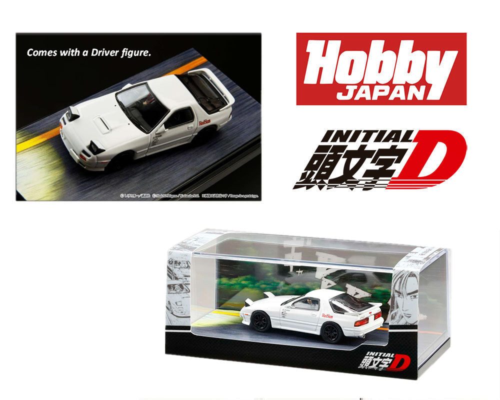 HOBBY JAPAN 1/64 Mazda RX-7 (FC3S) / INITIAL D vs Kyoichi Sudo with Ryosuke Takahashi Figure Inside the car