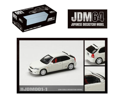 (PRE ORDER) HOBBY JAPAN 1/64 Honda Civic Type R (EK9) – Championship White – JDM64