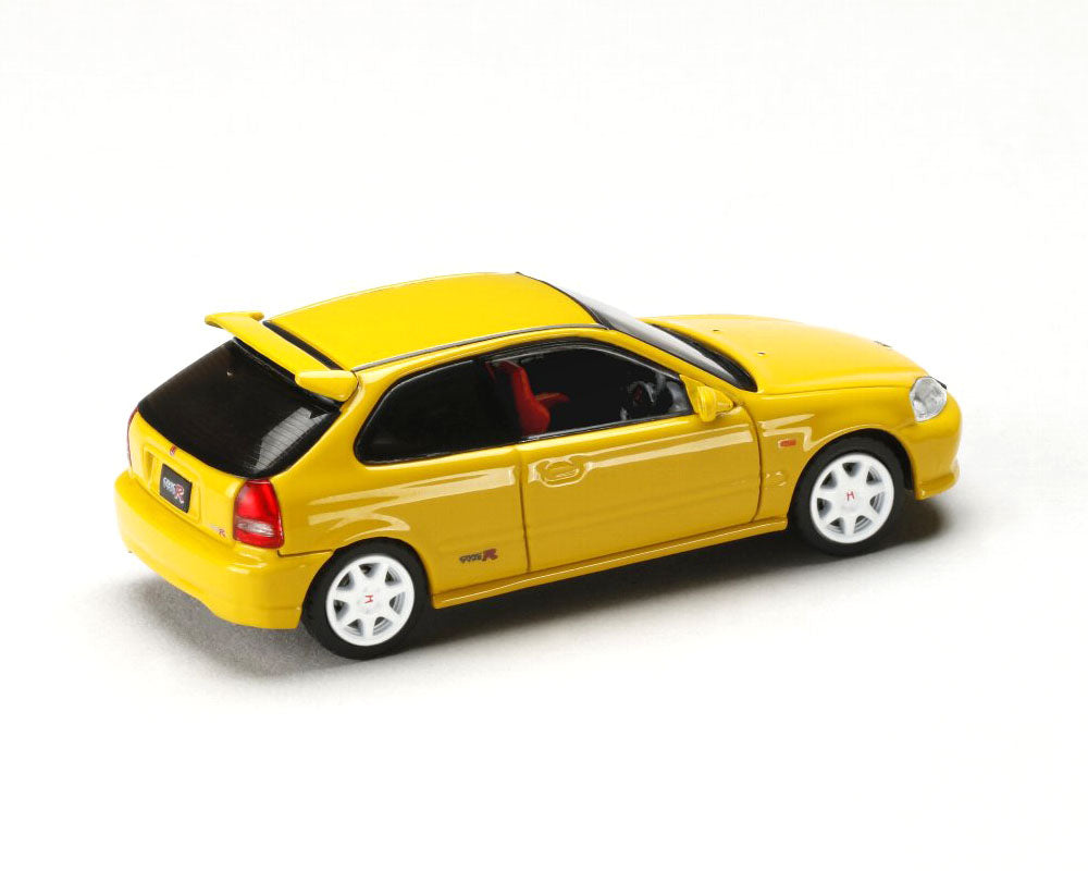 (PRE ORDER) HOBBY JAPAN 1/64 Honda Civic Type R (EK9) – Sunlight Yellow – JDM64