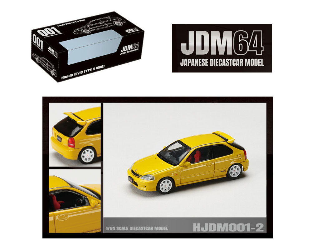 HOBBY JAPAN 1/64 Honda Civic Type R (EK9) – Sunlight Yellow – JDM64