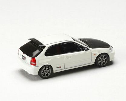 HOBBY JAPAN 1/64 Honda Civic Type R (EK9) JDM Style – Championship White with Carbon Hood – JDM64