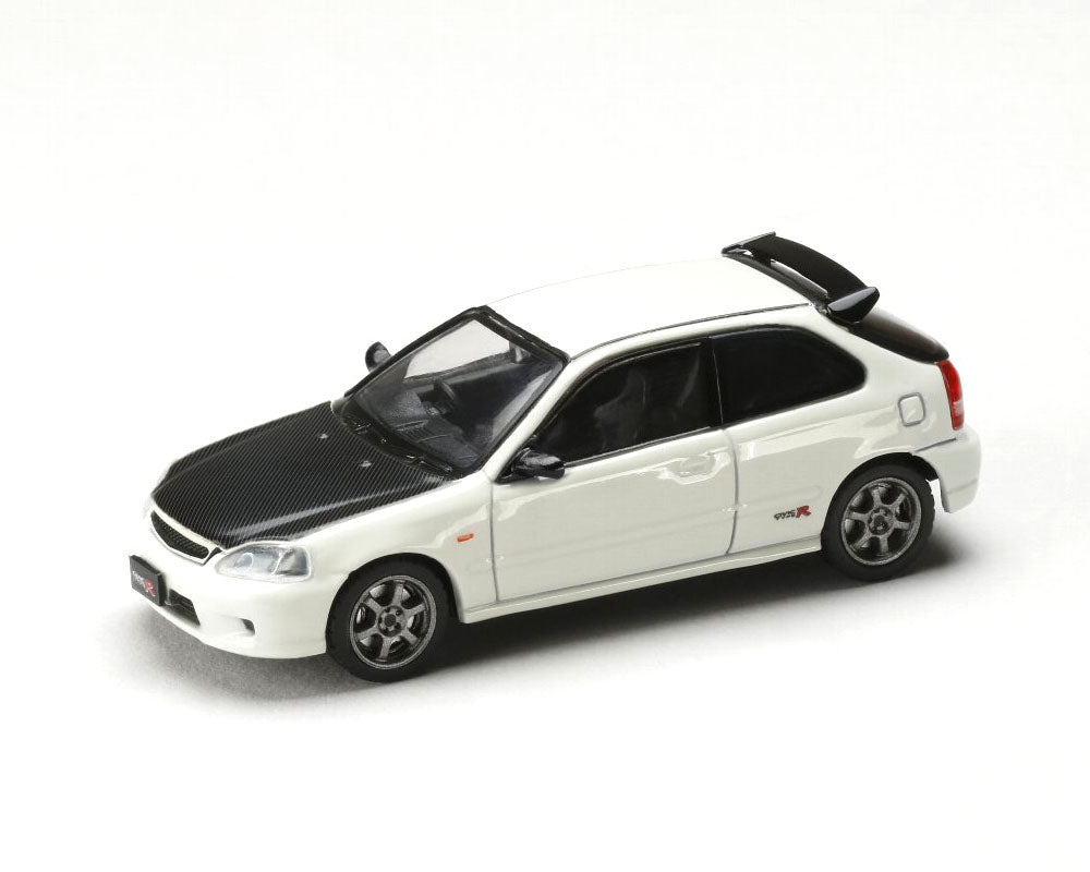 HOBBY JAPAN 1/64 Honda Civic Type R (EK9) JDM Style – Championship White with Carbon Hood – JDM64