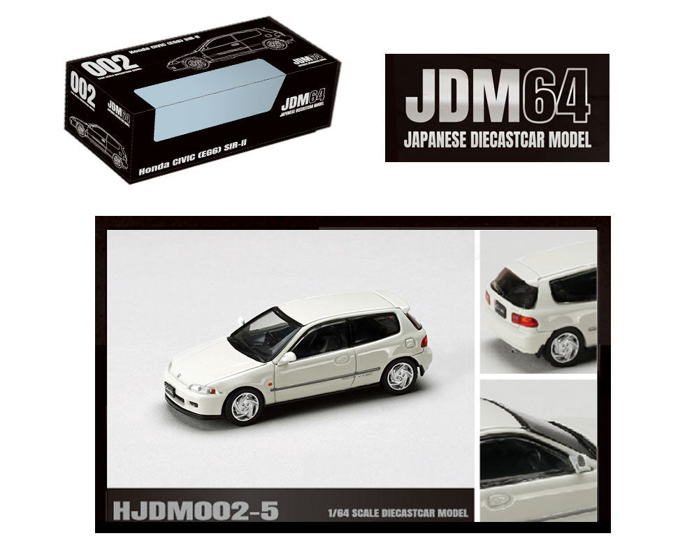 (PRE ORDER) HOBBY JAPAN 1/64 Honda CIVIC (EG6) SIR-II – Frost White – JDM64