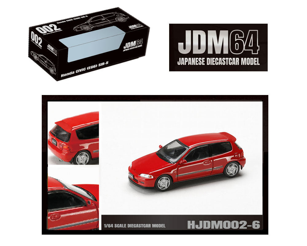 (PRE ORDER) HOBBY JAPAN 1/64 Honda CIVIC (EG6) SIR-II – Milano Red – JDM64