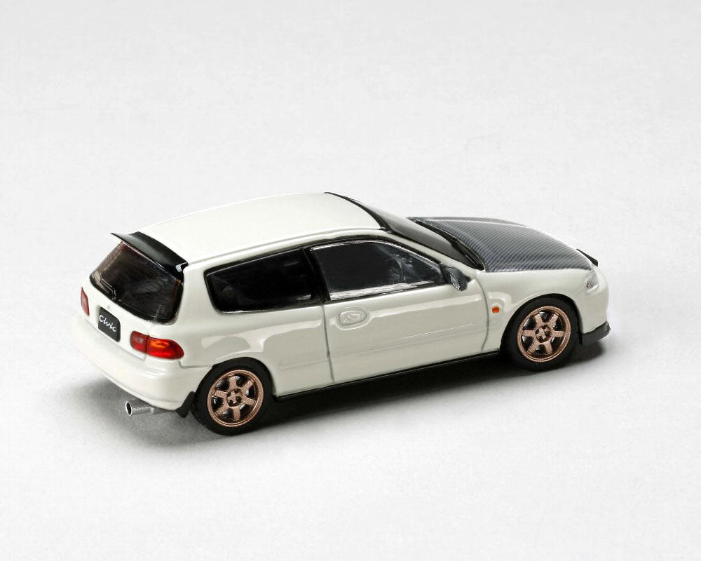 HOBBY JAPAN 1/64 Honda Civic (EG6) SIR-II JDM Style – Frost White with Carbon Hood – JDM64