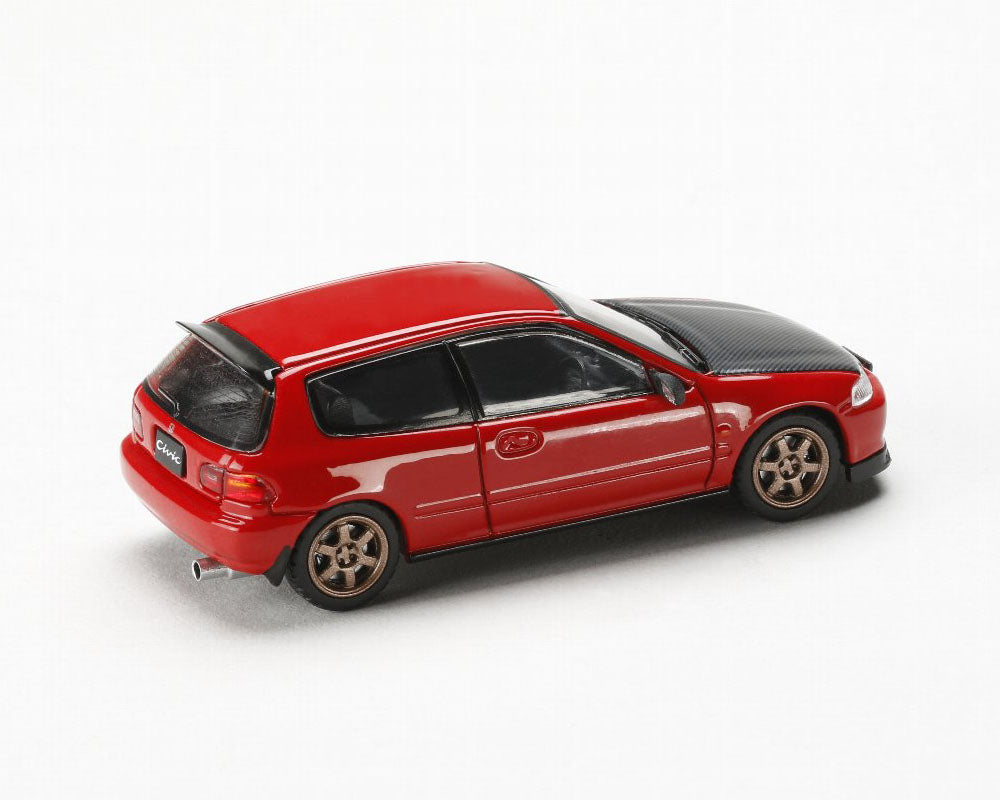 HOBBY JAPAN 1/64 Honda Civic (EG6) SIR-II JDM Style – Milano Red with Carbon Hood – JDM64