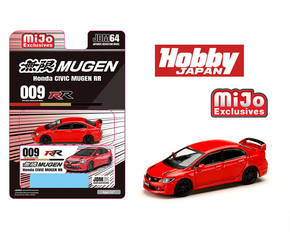 (COMING SOON) HOBBY JAPAN 1/64 Honda Mugen Civic RR (FD2) – Milano Red – Mijo Exclusives