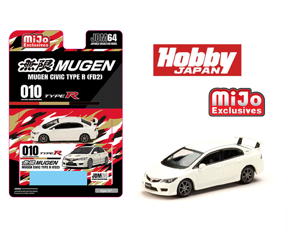 (COMING SOON) HOBBY JAPAN 1/64 Honda Mugen Civic Type R (FD2) – Championship White – Mijo Exclusives